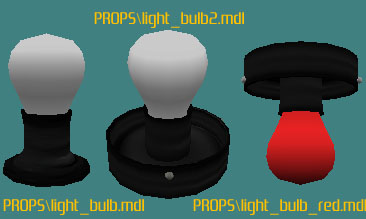 Модели лампочек с чёрными цоколями из мода Half-Life Red Alert eXpantion