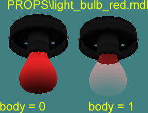Модель красной лампочки с чёрным цоколем из мода Half-Life Red Alert eXpantion